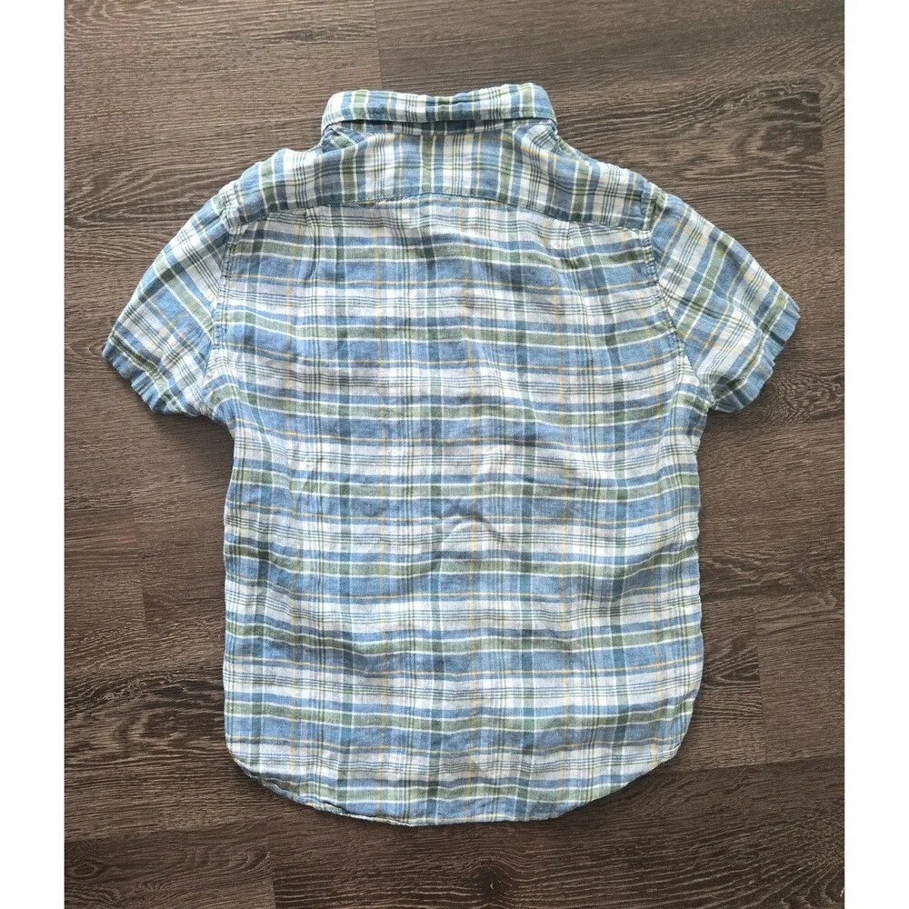 J.Crew Slim Fit Linen Blend Plaid Button-Down Shirt – Men's Medium